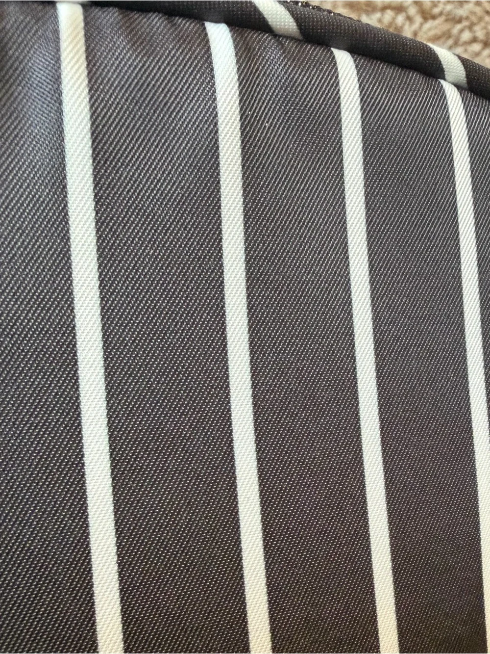 Lauren Ralph Lauren Monogram RLL Striped Cosmetic Makeup Travel Case Pouch